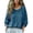 Navy, variant on Yigetop Linen Clothes Linen Shirts for Women Vacation Travel Button Down 3/4 Length Sleeve Womens Tops Spring Crew Neck Beach Top Linen Button Down Shirt Women Beige L