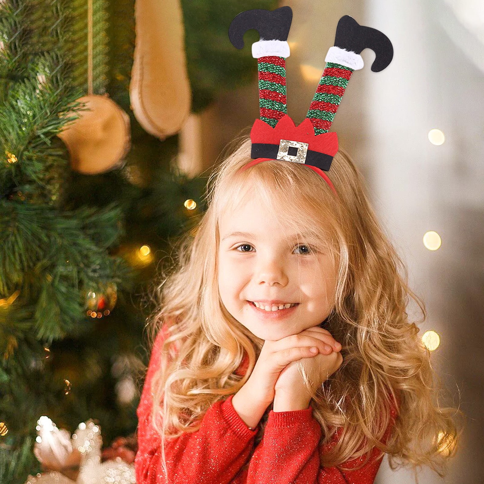 Kids Girl Baby Lace Christmas Xmas Tree head Headband Hair band accessory Gift