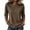 Light Brown #051, variant on Womens Crew Neck 3/4 Sleeve Tops Casual T Shirts Fall Loose Fit Dressy Plain Basic Tops 2XL