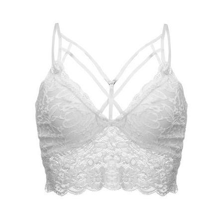 

ZMHEGW Fashion Women Wireless Bra Lace Bandage Lingerie Sleepwear Vest S-2XL