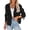 Black, variant on Women Crop Top Double Breasted Trench Coat with Shoulder Sleeves and Cut Jacket with Pockets