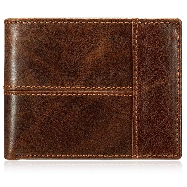 Wallets for women,genuine leather womens wallets, Men's Classic Vintage Brown Genuine Premium Leather Handmade Bifold Zipper Card Wallet