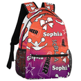 thumbnail image 2 of Jiaoprinted Red Purple Custom Cheerleader Backpack Personalized Name Cheer Shoulder Bag Coach Casual Travel Daypack for Cheerleading Gifts, 2 of 7