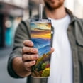 thumbnail image 5 of Great Smoky Mountains National Park North Carolina Tennessee Watercolor Style 20oz Insulated Water Bottle Skinny Tumbler Includes Straw, 5 of 7