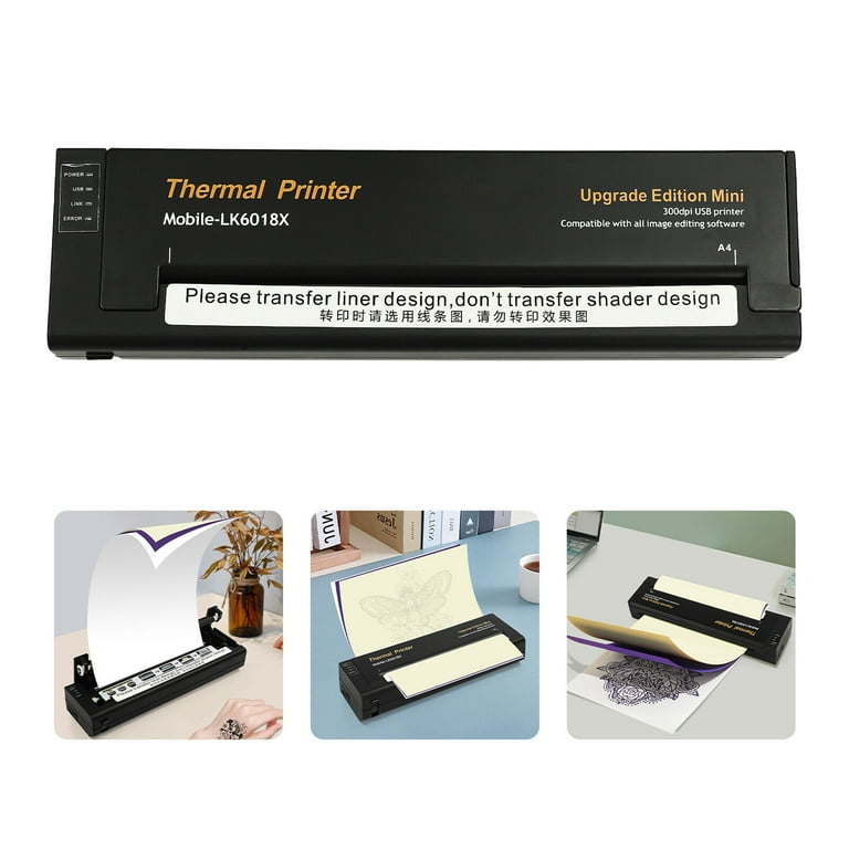 ぜ*や様 Mini Portable Print Tattoo ブラック TP31 Tattoo Printer - Portable Mini Stencil Printer