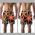 thumbnail image 3 of luoweisi Men's Beach Shorts Quick Dry Swim Trunks with Mesh Lining Starfish 2XL, 3 of 5