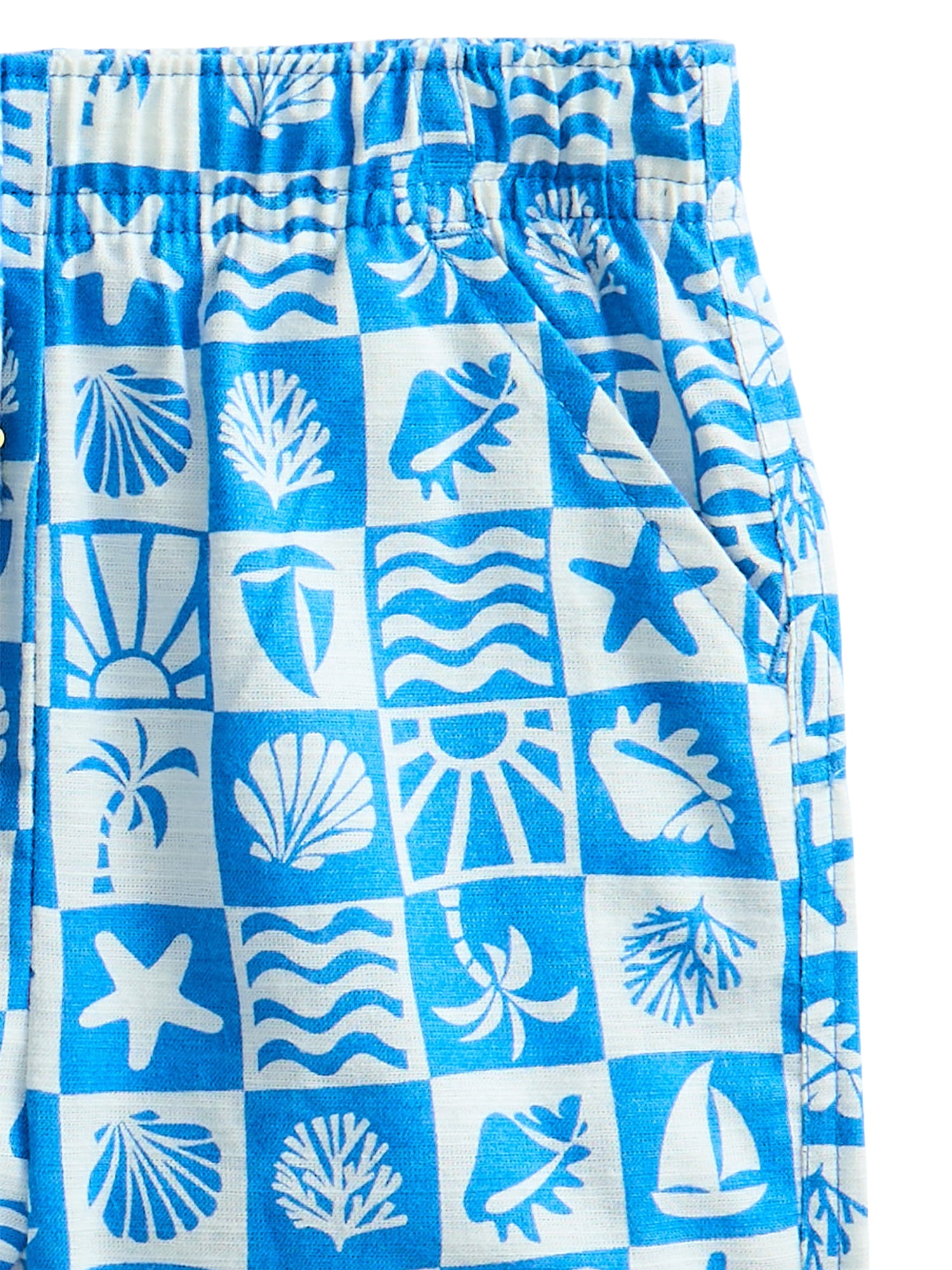 Wonder Nation Baby Boys Short Sleeve Printed Collared Button Top and Matching Shorts Set, Sizes 0/2M-24M
