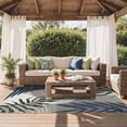 thumbnail image 3 of Outdoor & Indoor Area Rug 5'x8', Waterproof, Non-Shedding, Easy Cleaning, Leaf Mat for Patio, Living Room, Balcony, Dining Room, RV, Deck, Bedroom, Camping, Outside Carpet, Beige Grey, 3 of 10