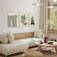 thumbnail image 5 of Neutral Geometric Boho Wall Decor Sun Moon Palm Leaf Beige Green Canvas Artwork, Minimalist Boho Poster Paintings for Bedroom Living Room Bathroom Office Boho Room Decor(12" X 16"x3), 5 of 6