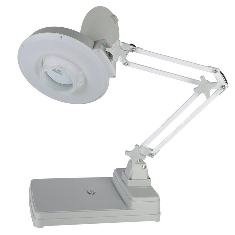 Jorgina Adjustable Magnifier LED Table Clamp Lamp 20X Magnifying Glass Desk Reading Lamp Inbox Zero Shade Color: White