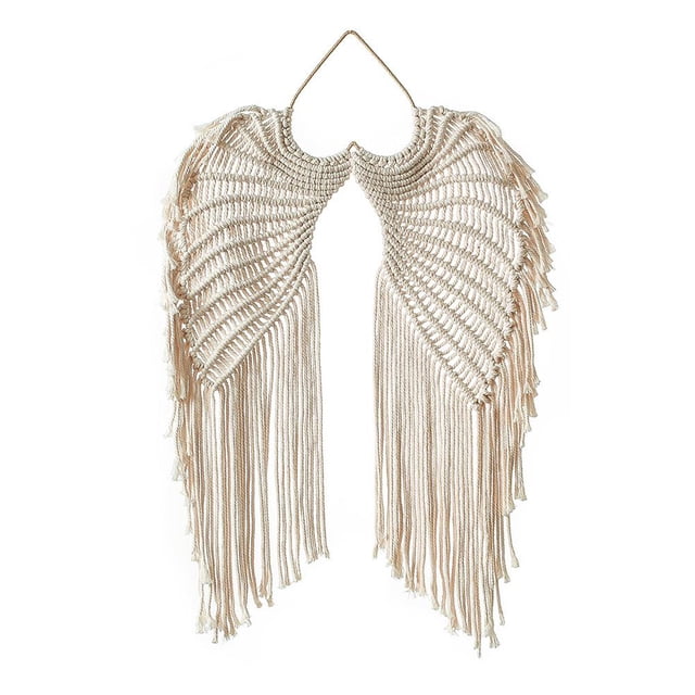 Decoración De Pared Con Alas De ángel, Tapiz Elegante Con Borla Larga, Hilo De Algodón, Tapiz De Pared Con Alas De ángel, Arte De Pared Para Decoración Del Hogar Y Sala De