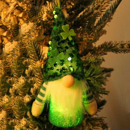 

Weerihhol St. Patrick s Day Illuminated Figure Decorated Sequin Hat Doll Christmas Tree Pendant Cooking Ornament Sparkly Ornament Christmas Decorations Bulbs Complete Ornament Set Third Christmas