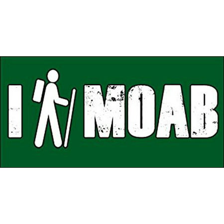 I HIKE MOAB Sticker Decal(decal trail hiking utah) Size: 3 x 6