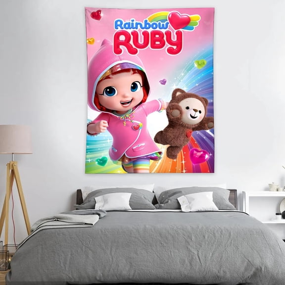 Tapestry for Rainbow Ruby Wall Hanging Art Decor Poster for Bedroom Living Room Dorm Teens Boys Girl Funny 30x40in