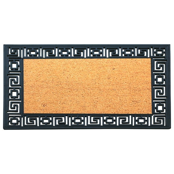 A1HC Natural Coir and Rubber Door Mat, 24x36, Thick Durable Doormats for Indoor Outdoor Entrance, Heavy Duty, Low Profile Easy to Clean, Long Lasting, Front Porch Entry Rug, Black (RC184NW-24X36)