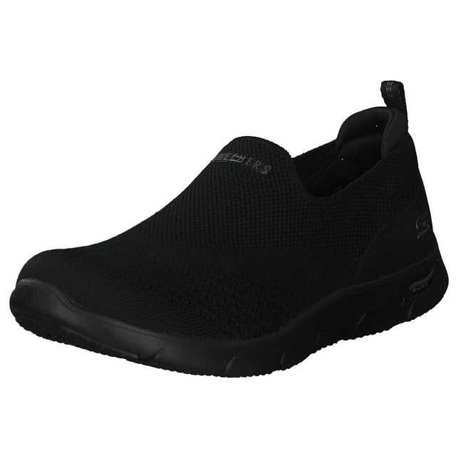 Zapatilla Skechers Arch Fit para mujer, color negro/negro, talla 8