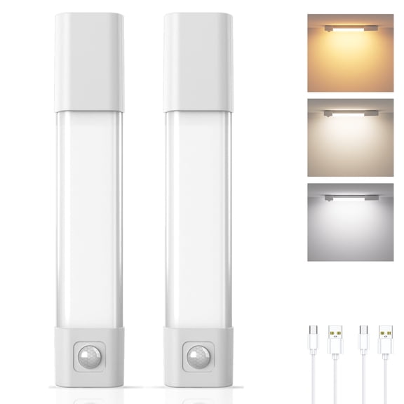 DAYBETTER 30 LED Under Cabinet Lights, USB Rechargeable Closet Lighting kit, Dimmable Closet Lights, Warm White Cool White Changing, for Wardrobe, Kitchen Wireless Lighting, 2Pack