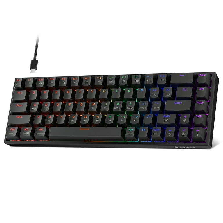 KOORUI 60% Mechanical 68 Keys Gaming Keyboard, LED Backlit, Mini Wired Keyboard with Red Switch for PC/Mac OS/Xbox KOORUI 60% Mechanical 68 Keys Gaming Keyboard, LED Backlit, Mini Wired Keyboard with Red Switch for PC/Mac OS/Xbox