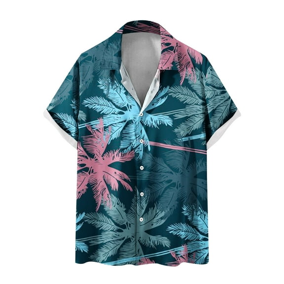 Aloohaidyvio men's summer shirts on ,Mens Shirt Non Positioning Hawaiian Print Short Sleeved Lapel Shirt Beach Shirt Blouse,Men's Shirts on