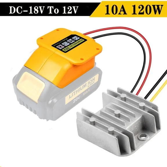 DC 18V to 12V For Dewalt Step Down 10A 120W Voltage Converter Battery Regulator