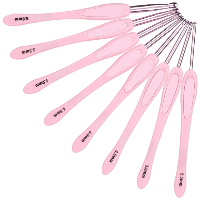 Plastic Handle Crochet Hook,8Pcs Crochet Hook Thread Knitting Tools Ergonomic Crochet Hook Meticulously Designed