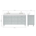 thumbnail image 5 of ARIEL Monroe 73 Inch Double Oval Sink Bathroom Vanity With Pure White Quartz Countertop 1.5 Inch Edge In Grey, 5 of 8
