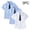 Blue, variant on Cethrio Boys Cotton Dress Shirts Size 10-12, 3 Piece Short Sleeve School Uniform Casual Kids Button-down Shirts White Size 10