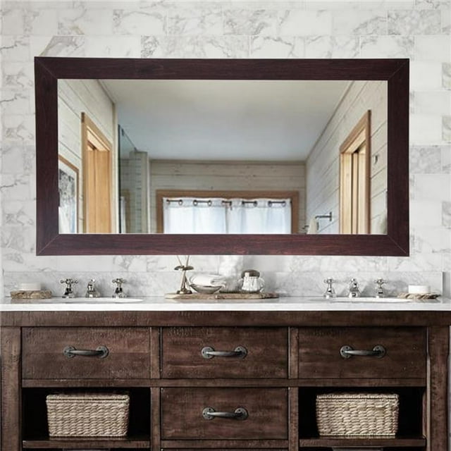 American Made Walnut Framed Vanity Wall Mirror 32 x 50 in. BM006L2