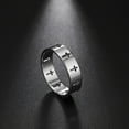 thumbnail image 2 of Stainless Steel Hollow Cross Ring, Unisex Design for Men and Women, Fashionable Religious Jewelry, 2 of 5