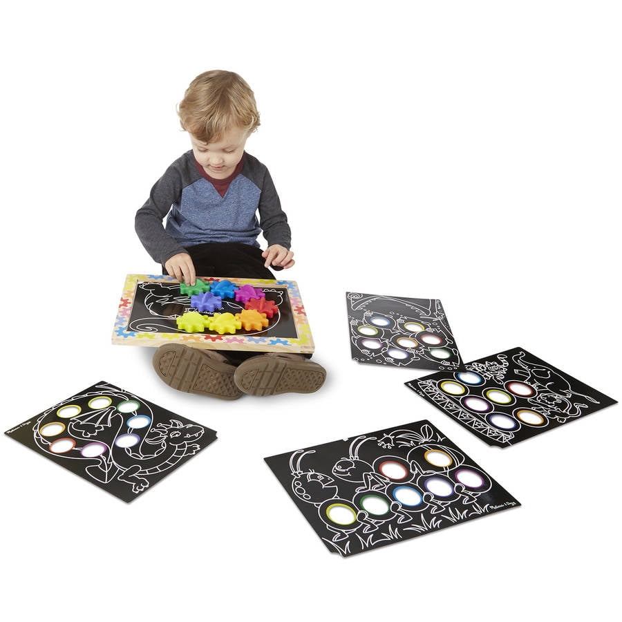Melissa /& Doug Switch and Spin Magnetic Gear Board Educational Toy With 8 Gears and 5 Double-Sided Designs 3745