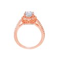 thumbnail image 2 of Bague Halo avec Zircone Cubique en Vermeil d'Or Rose 14 Carats, 2 of 5