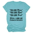 thumbnail image 3 of Inverlee T Shirts Women V Neck Dressy Casual Short Sleeve Tops Plus Size Funny Letter Print Shirts Classic Work Tunic Blouse Tee Summer Fashion, 3 of 4