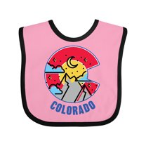 Inktastic Colorado Mountain Scene with Clouds and Moon Boys or Girls Baby Bib