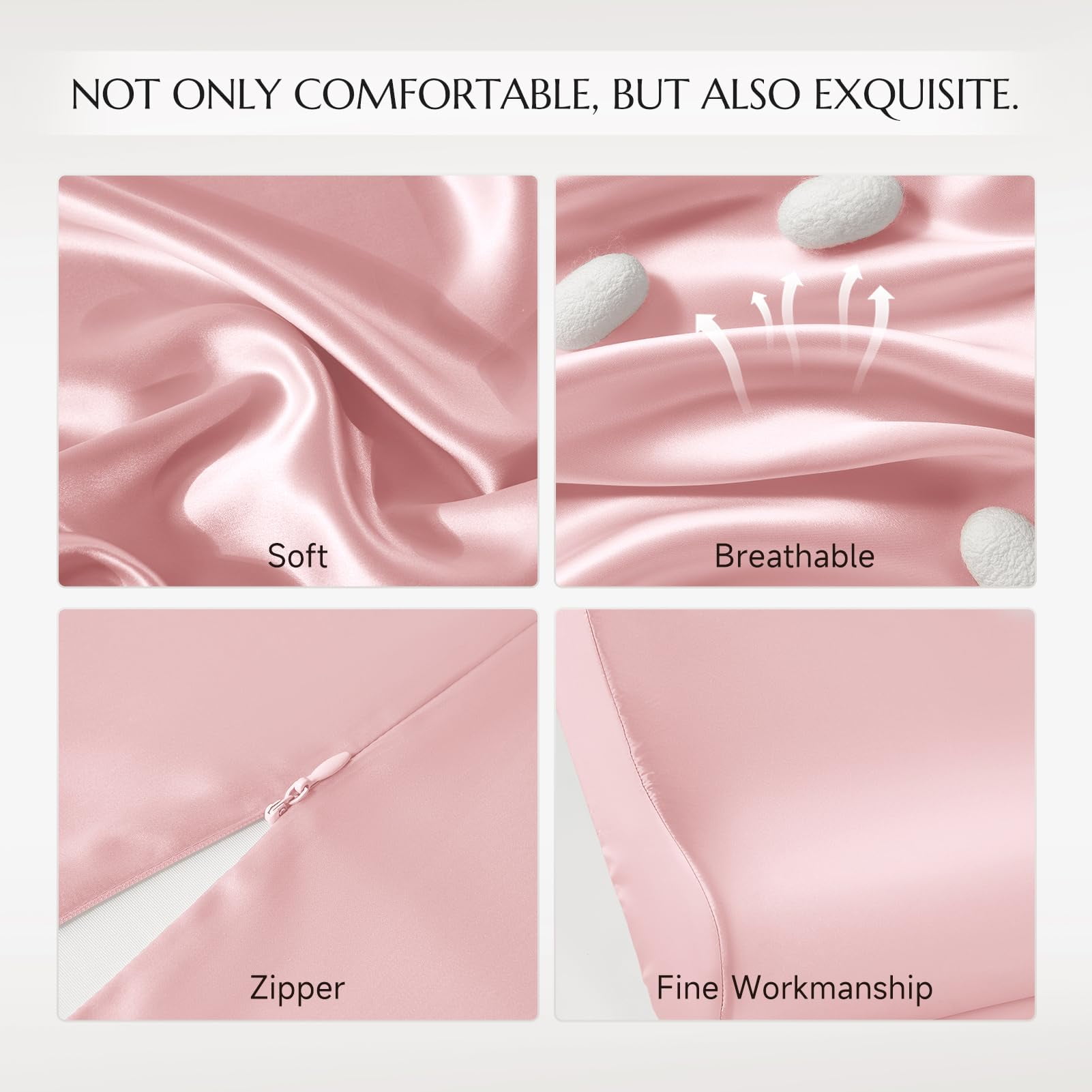 THXSILK Silk Contour Pillowcase, 19 Momme Silk Cervical Pillowcase, Neck Pillowcase, Wave Shape Pillow Case, 100% Pure Mulberry Silk, Pink