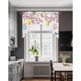 thumbnail image 3 of Easter Eggs Swag Valances for Windows, Small Curtains Drapes, Butterfly Flowers Spring Watercolor Branch Floral Kitchen Window Curtains Over Sink Window Treatment Valance for Bedroom/Bathroom 56"x36", 3 of 5