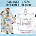 thumbnail image 4 of Oversized Wearable Blanket Hoodie,Colorful Dinosaurs Trees Mountains Pattern Sherpa Blanket Hoodie with Super Pockets,Super Warm Fuzzy Pullover for Women & Men, 4 of 6