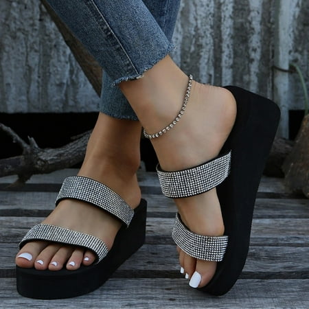 

BONIXOOM Womens House Slippers Clearance Slip-On None V-Day Casual Summer Walking Shoes Women White Size 8.5