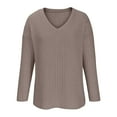 thumbnail image 7 of 2 Piece Sweater Sets For Women V Neck Long Sleeve Knit Sweater Wide Leg Pants Sweatsuit Fall Lounge Wear Light Brown XL, 7 of 7