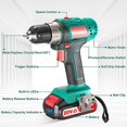thumbnail image 4 of HYCHIKA 20V Cordless Drill Driver 3/8-inch Project Kit 21+1 Clutch with 2 Variable Speed, 2.0Ah Li-Ion Battery, 4 of 11