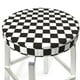 thumbnail image 3 of Disketp Black and White Checkerboard Funda Redonda para Taburete, Funda de Cojín para Silla de Bar Suave y Elástica-12 inch, 3 of 7