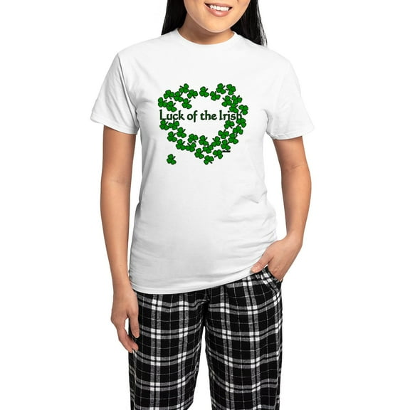 CafePress - The Luck Of The Irish Women's Light Pajamas - Women's Short Sleeve Print T-Shirt and Pants Light Cotton Pajama Set