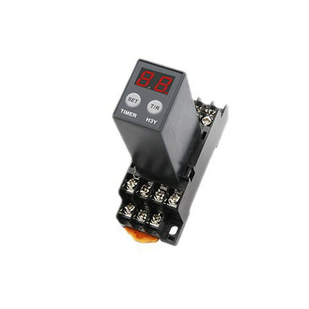 Sidaley Botón de relé de retardo de tiempo de pantalla Digital, controlador de temporizador reiniciable, interruptor de Control de sincronización, Electrónica miscelánea H3Y-4