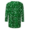thumbnail image 4 of Tiweut Hauts Décontractés pour Femmes Mode Manches 3/4 à Sequins Col Rond Coupe Ample T-Shirts pour Femme Vert, 4 of 4