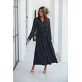 thumbnail image 2 of NAYAOTO Women's Maxi Shirt Dress - 2026 Long Sleeve Button Casual Fall A-line Work Tiered Dresses with Belt and Pockets, 2 of 9
