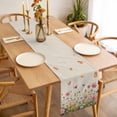thumbnail image 3 of Watercolor Flowers Table Runner 36 Inches Long Farmhouse Dress Scarves, Spring Daisy Floral Butterflly Beige Dining Tablerunner for Coffee Table/Kitchen Island/Party Décor, Small 13" x 36", 3 of 8