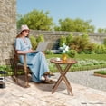thumbnail image 2 of Zimtown Acacia Wood Rocking Chair for Outdoor and Indoor, Wooden Rocker w/ Cushion for Patio Garden Deck Poolside, Teak Color, 2 of 9