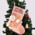 thumbnail image 1 of Adornos para árboles de Navidad Bolsa de regalo con adornos de calcetines de Navidad de lentejuelas rosas Wmkox8yii  fhajkh1723, 1 of 2