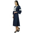 thumbnail image 2 of Bimba Women's Retro Style Denim Dress Mid-Calf Boho Dress With Lace Detail, 2 of 8