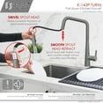 thumbnail image 4 of Stylish Turin One-Handle Gunmetal Pull Down Kitchen Faucet Height 17" K-143P, 4 of 13