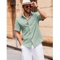 thumbnail image 6 of COOFANDY Mens Button Down Casual Shirts Short Sleeve Beach wear Outfits, 6 of 10